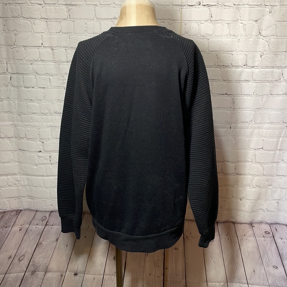 Primark Black Sweatshirt Ribbed Large Mens - Picture 4 of 5